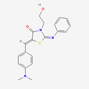 molecular formula C20H21N3O2S B2936906 (2Z,5Z)-5-(4-(二甲氨基)亚苄基)-3-(2-羟乙基)-2-(苯亚氨基)噻唑烷-4-酮 CAS No. 324054-74-2