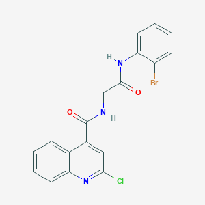 molecular formula C18H13BrClN3O2 B2936907 N-(2-bromophenyl)-2-[(2-chloroquinolin-4-yl)formamido]acetamide CAS No. 1062125-96-5