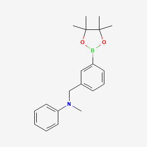 molecular formula C20H26BNO2 B2936909 N-Methyl-N-[[3-(4,4,5,5-tetramethyl-1,3,2-dioxaborolan-2-yl)phenyl]methyl]aniline CAS No. 2246497-56-1