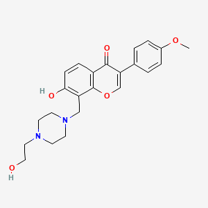 molecular formula C23H26N2O5 B2936910 7-Hydroxy-8-[[4-(2-hydroxyethyl)piperazin-1-yl]methyl]-3-(4-methoxyphenyl)chromen-4-one CAS No. 637753-55-0