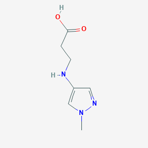 molecular formula C7H11N3O2 B2936914 3-[(1-甲基吡唑-4-基)氨基]丙酸 CAS No. 1514661-11-0