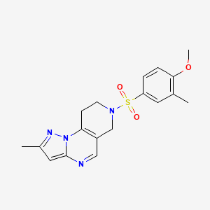 7-((4-Methoxy-3-methylphenyl)sulfonyl)-2-methyl-6,7,8,9-tetrahydropyrazolo[1,5-a]pyrido[3,4-e]pyrimidine