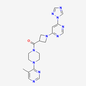 (1-(6-(1H-1,2,4-triazol-1-yl)pyrimidin-4-yl)azetidin-3-yl)(4-(5-methylpyrimidin-4-yl)piperazin-1-yl)methanone