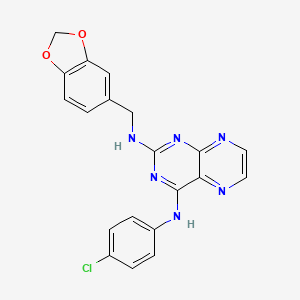 N~2~-(1,3-benzodioxol-5-ylmethyl)-N~4~-(4-chlorophenyl)pteridine-2,4-diamine