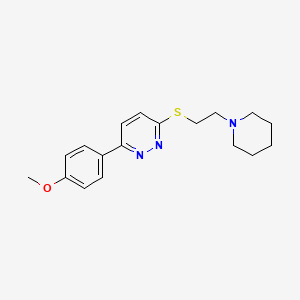 molecular formula C18H23N3OS B2936935 3-(4-甲氧基苯基)-6-(2-哌啶-1-基乙基硫烷基)哒嗪 CAS No. 941931-08-4