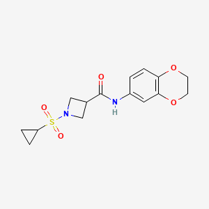1-(cyclopropylsulfonyl)-N-(2,3-dihydrobenzo[b][1,4]dioxin-6-yl)azetidine-3-carboxamide