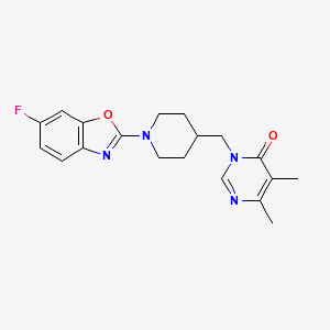 molecular formula C19H21FN4O2 B2936937 3-{[1-(6-氟-1,3-苯并恶唑-2-基)哌啶-4-基]甲基}-5,6-二甲基-3,4-二氢嘧啶-4-酮 CAS No. 2198841-58-4