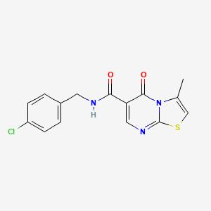 molecular formula C15H12ClN3O2S B2936947 N-(4-chlorobenzyl)-3-methyl-5-oxo-5H-thiazolo[3,2-a]pyrimidine-6-carboxamide CAS No. 851944-77-9