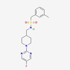 molecular formula C18H23FN4O2S B2936948 N-((1-(5-fluoropyrimidin-2-yl)piperidin-4-yl)methyl)-1-(m-tolyl)methanesulfonamide CAS No. 2034381-01-4