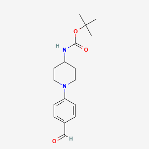 molecular formula C17H24N2O3 B2936951 Tert-butyl (1-(4-formylphenyl)piperidin-4-yl)carbamate CAS No. 1958100-77-0