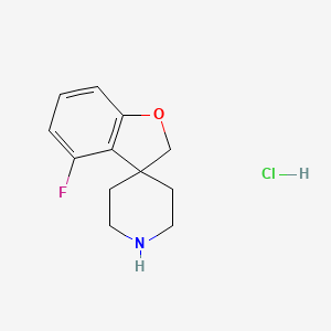 molecular formula C12H15ClFNO B2936956 4-氟-2H-螺[1-苯并呋喃-3,4'-哌啶]盐酸盐 CAS No. 1138521-56-8