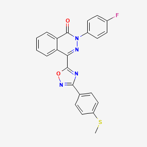 molecular formula C23H15FN4O2S B2936958 2-(4-氟苯基)-4-{3-[4-(甲硫基)苯基]-1,2,4-恶二唑-5-基}酞嗪-1(2H)-酮 CAS No. 1291855-32-7