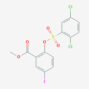 molecular formula C14H9Cl2IO5S B2936964 Methyl 2-[(2,5-dichlorophenyl)sulfonyloxy]-5-iodobenzoate CAS No. 297150-12-0