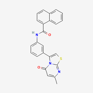 molecular formula C24H17N3O2S B2936971 N-(3-(7-methyl-5-oxo-5H-thiazolo[3,2-a]pyrimidin-3-yl)phenyl)-1-naphthamide CAS No. 1021073-82-4