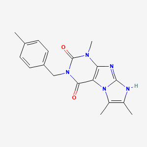 molecular formula C18H19N5O2 B2936978 1,6,7-三甲基-3-(4-甲基苄基)-1H-咪唑并[2,1-f]嘌呤-2,4(3H,8H)-二酮 CAS No. 919031-56-4