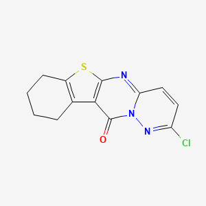 molecular formula C13H10ClN3OS B2936979 2-chloro-7,8,9,10-tetrahydro-11H-[1]benzothieno[2',3':4,5]pyrimido[1,2-b]pyridazin-11-one CAS No. 315710-49-7