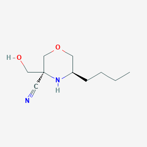 molecular formula C10H18N2O2 B2936980 rac-(3R,5S)-5-Butyl-3-(hydroxymethyl)morpholine-3-carbonitrile CAS No. 1823572-95-7