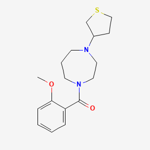molecular formula C17H24N2O2S B2936981 (2-Methoxyphenyl)(4-(tetrahydrothiophen-3-yl)-1,4-diazepan-1-yl)methanone CAS No. 2320514-86-9