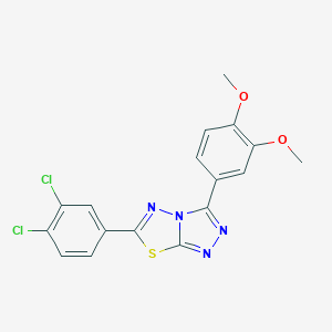 molecular formula C17H12Cl2N4O2S B293699 6-(3,4-Dichlorophenyl)-3-(3,4-dimethoxyphenyl)[1,2,4]triazolo[3,4-b][1,3,4]thiadiazole 