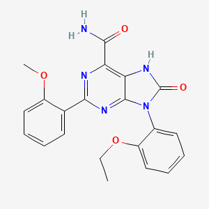 molecular formula C21H19N5O4 B2936992 9-(2-乙氧基苯基)-2-(2-甲氧基苯基)-8-氧代-7H-嘌呤-6-甲酰胺 CAS No. 900011-02-1