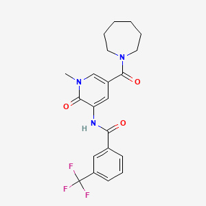 N-(5-(azepane-1-carbonyl)-1-methyl-2-oxo-1,2-dihydropyridin-3-yl)-3-(trifluoromethyl)benzamide