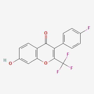 molecular formula C16H8F4O3 B2937009 3-(4-fluorophenyl)-7-hydroxy-2-(trifluoromethyl)-4H-chromen-4-one CAS No. 315233-72-8