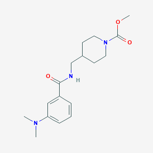 molecular formula C17H25N3O3 B2937021 4-((3-(二甲氨基)苯甲酰胺)甲基)哌啶-1-甲酸甲酯 CAS No. 1235032-10-6