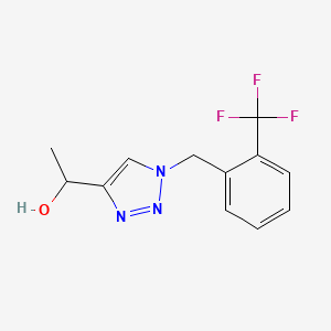 molecular formula C12H12F3N3O B2937022 1-(1-{[2-(trifluoromethyl)phenyl]methyl}-1H-1,2,3-triazol-4-yl)ethan-1-ol CAS No. 1515639-23-2