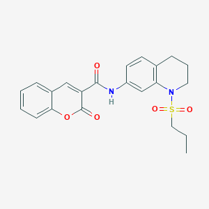 molecular formula C22H22N2O5S B2937035 2-氧代-N-(1-(丙磺酰基)-1,2,3,4-四氢喹啉-7-基)-2H-色烯-3-甲酰胺 CAS No. 946225-16-7