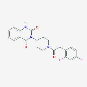 molecular formula C21H19F2N3O3 B2937036 3-(1-(2-(2,4-二氟苯基)乙酰)哌啶-4-基)喹唑啉-2,4(1H,3H)-二酮 CAS No. 2034347-62-9