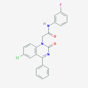 molecular formula C22H15ClFN3O2 B2937050 2-(6-氯-2-氧代-4-苯基喹唑啉-1(2H)-基)-N-(3-氟苯基)乙酰胺 CAS No. 932321-08-9