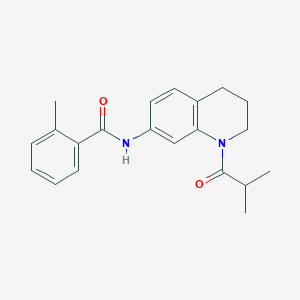 molecular formula C21H24N2O2 B2937056 N-(1-异丁酰-1,2,3,4-四氢喹啉-7-基)-2-甲基苯甲酰胺 CAS No. 1005301-12-1