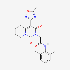 molecular formula C21H23N5O4 B2937061 N-(2,6-二甲基苯基)-2-[4-(5-甲基-1,2,4-恶二唑-3-基)-1,3-二氧代-5,6,7,8-四氢-1H-吡啶并[1,2-c]嘧啶-2(3H)-基]乙酰胺 CAS No. 1775554-00-1