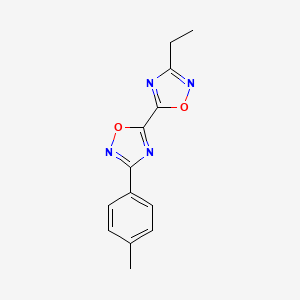 molecular formula C13H12N4O2 B2937065 3-Ethyl-3'-(4-methylphenyl)-5,5'-bi-1,2,4-oxadiazole CAS No. 1775330-89-6