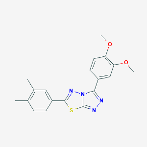 molecular formula C19H18N4O2S B293707 3-(3,4-Dimethoxyphenyl)-6-(3,4-dimethylphenyl)[1,2,4]triazolo[3,4-b][1,3,4]thiadiazole 