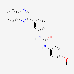 molecular formula C22H18N4O2 B2937073 N-(4-methoxyphenyl)-N'-[3-(2-quinoxalinyl)phenyl]urea CAS No. 866131-45-5