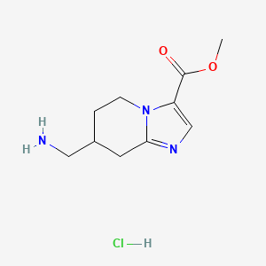 molecular formula C10H16ClN3O2 B2937075 Methyl 7-(aminomethyl)-5,6,7,8-tetrahydroimidazo[1,2-a]pyridine-3-carboxylate;hydrochloride CAS No. 2243505-72-6
