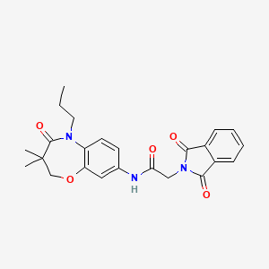 molecular formula C24H25N3O5 B2937079 N-(3,3-dimethyl-4-oxo-5-propyl-2,3,4,5-tetrahydrobenzo[b][1,4]oxazepin-8-yl)-2-(1,3-dioxoisoindolin-2-yl)acetamide CAS No. 921526-17-2