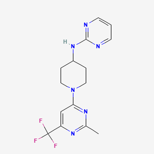 molecular formula C15H17F3N6 B2937080 N-(1-(2-methyl-6-(trifluoromethyl)pyrimidin-4-yl)piperidin-4-yl)pyrimidin-2-amine CAS No. 2034225-78-8