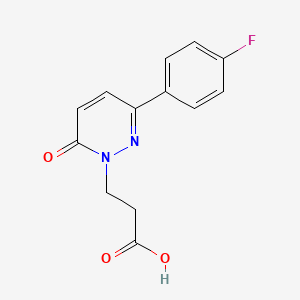 molecular formula C13H11FN2O3 B2937083 3-[3-(4-fluorophenyl)-6-oxopyridazin-1(6H)-yl]propanoic acid CAS No. 686272-49-1