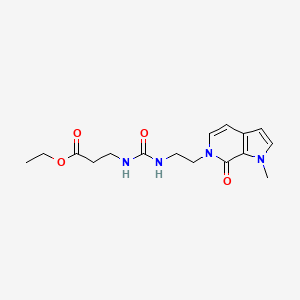 molecular formula C16H22N4O4 B2937094 ethyl 3-(3-(2-(1-methyl-7-oxo-1H-pyrrolo[2,3-c]pyridin-6(7H)-yl)ethyl)ureido)propanoate CAS No. 2034460-66-5