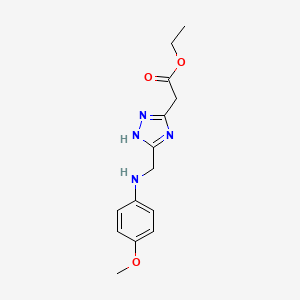 ethyl (5-{[(4-methoxyphenyl)amino]methyl}-4H-1,2,4-triazol-3-yl)acetate