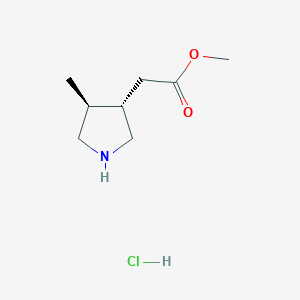 molecular formula C8H16ClNO2 B2937110 Methyl 2-[(3S,4S)-4-methylpyrrolidin-3-yl]acetate;hydrochloride CAS No. 2126143-32-4