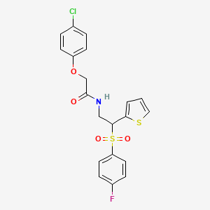 2-(4-chlorophenoxy)-N-[2-(4-fluorobenzenesulfonyl)-2-(thiophen-2-yl)ethyl]acetamide