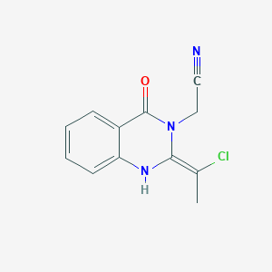 molecular formula C12H10ClN3O B2937118 2-[(2Z)-2-(1-Chloroethylidene)-4-oxo-1H-quinazolin-3-yl]acetonitrile CAS No. 925409-08-1