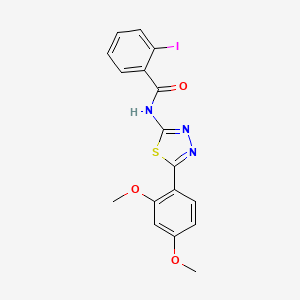 molecular formula C17H14IN3O3S B2937121 N-[5-(2,4-二甲氧基苯基)-1,3,4-噻二唑-2-基]-2-碘苯甲酰胺 CAS No. 391227-01-3