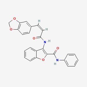 molecular formula C25H18N2O5 B2937124 (Z)-3-(3-(苯并[d][1,3]二氧杂环-5-基)丙烯酰胺)-N-苯基苯并呋喃-2-甲酰胺 CAS No. 887887-66-3