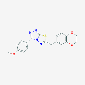 4-[6-(2,3-Dihydro-1,4-benzodioxin-6-ylmethyl)[1,2,4]triazolo[3,4-b][1,3,4]thiadiazol-3-yl]phenyl methyl ether