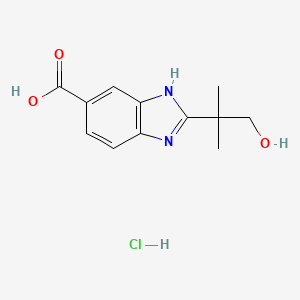 2-(1-hydroxy-2-methylpropan-2-yl)-1H-1,3-benzodiazole-5-carboxylic acid hydrochloride