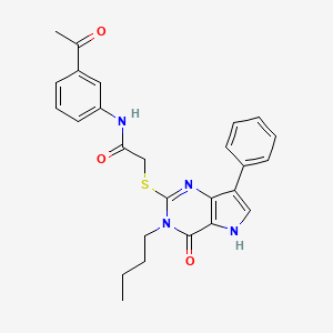 N-(3-acetylphenyl)-2-((3-butyl-4-oxo-7-phenyl-4,5-dihydro-3H-pyrrolo[3,2-d]pyrimidin-2-yl)thio)acetamide